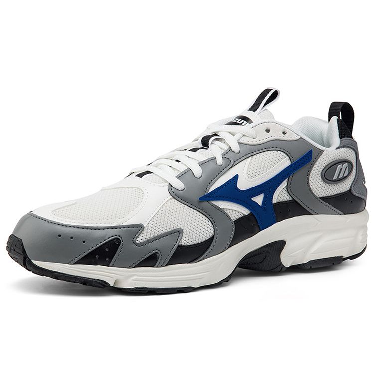 Mizuno Retro Versatile Mesh Cushioning Non-Slip Wear-Resistant Low-Top Casual Running Shoes Men sneaker White Blue D1GH212902