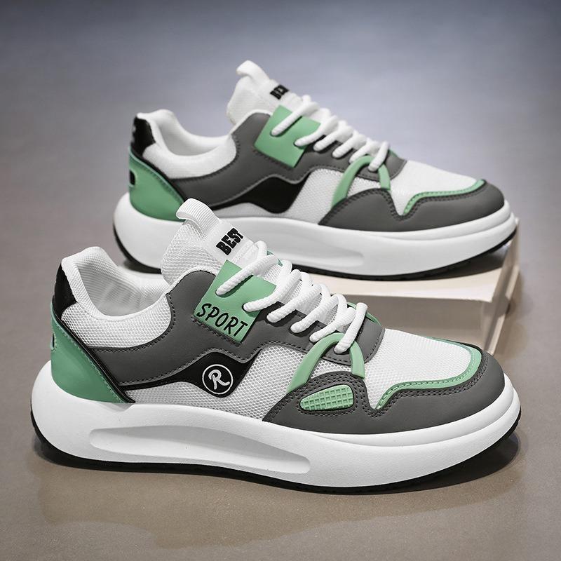 Autumn New Breathable Mesh Shoes Men's Trend Versatile Platform Sports Shoes Casual Board Shoes Trendy Shoes