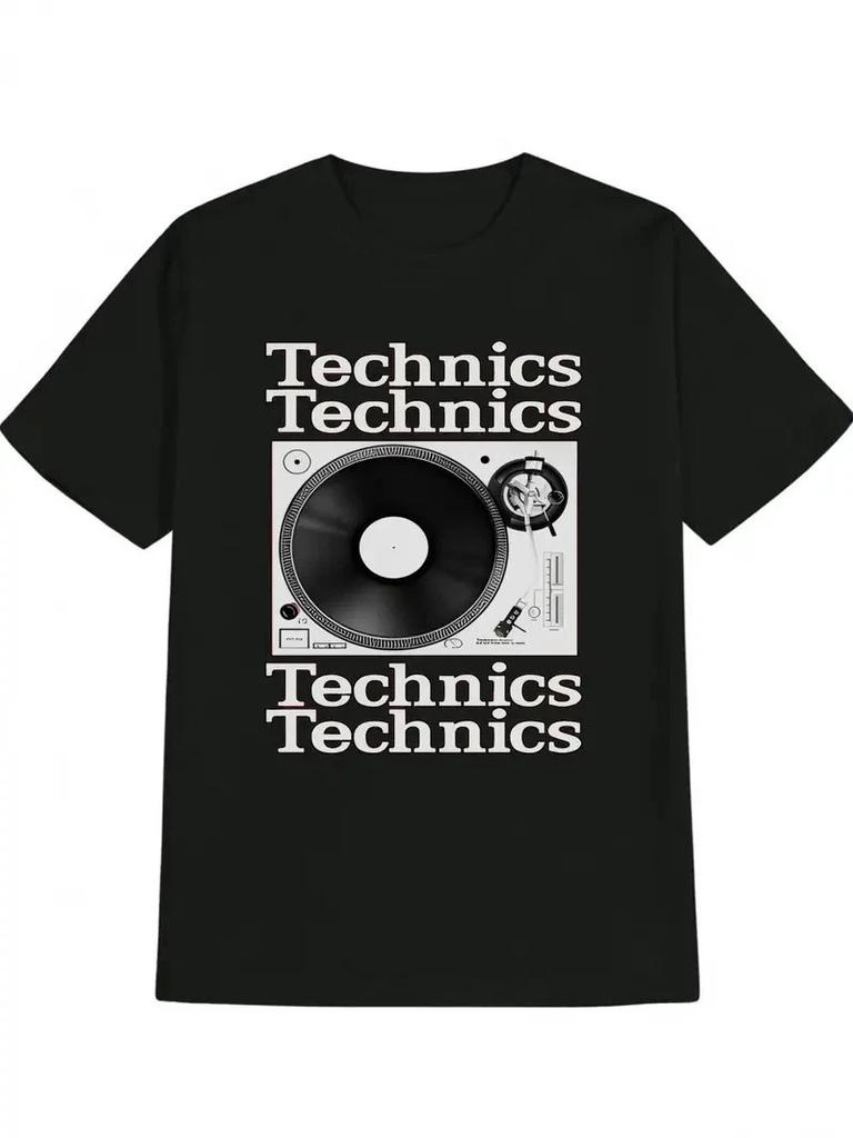 Herren Vintage Technics Grafik T-Shirt