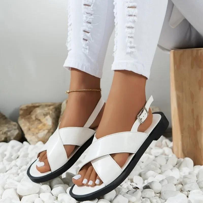 Wedge Heel Sandals Women's Summer New Fashion Muffin Open-toe Fairy Style Outside Wear  Shoes Women 35-43