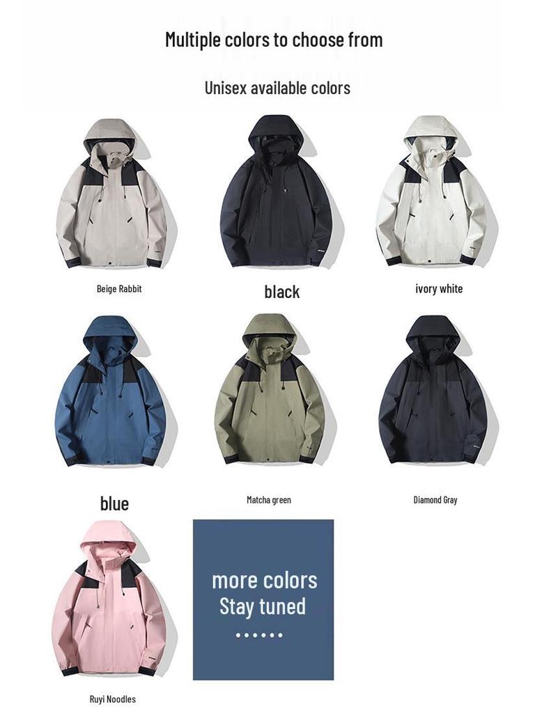 Couple's Autumn Winter Windbreaker: Thick, Velvet-Lined 3-in-1 Jacket for Live-Stream Sales