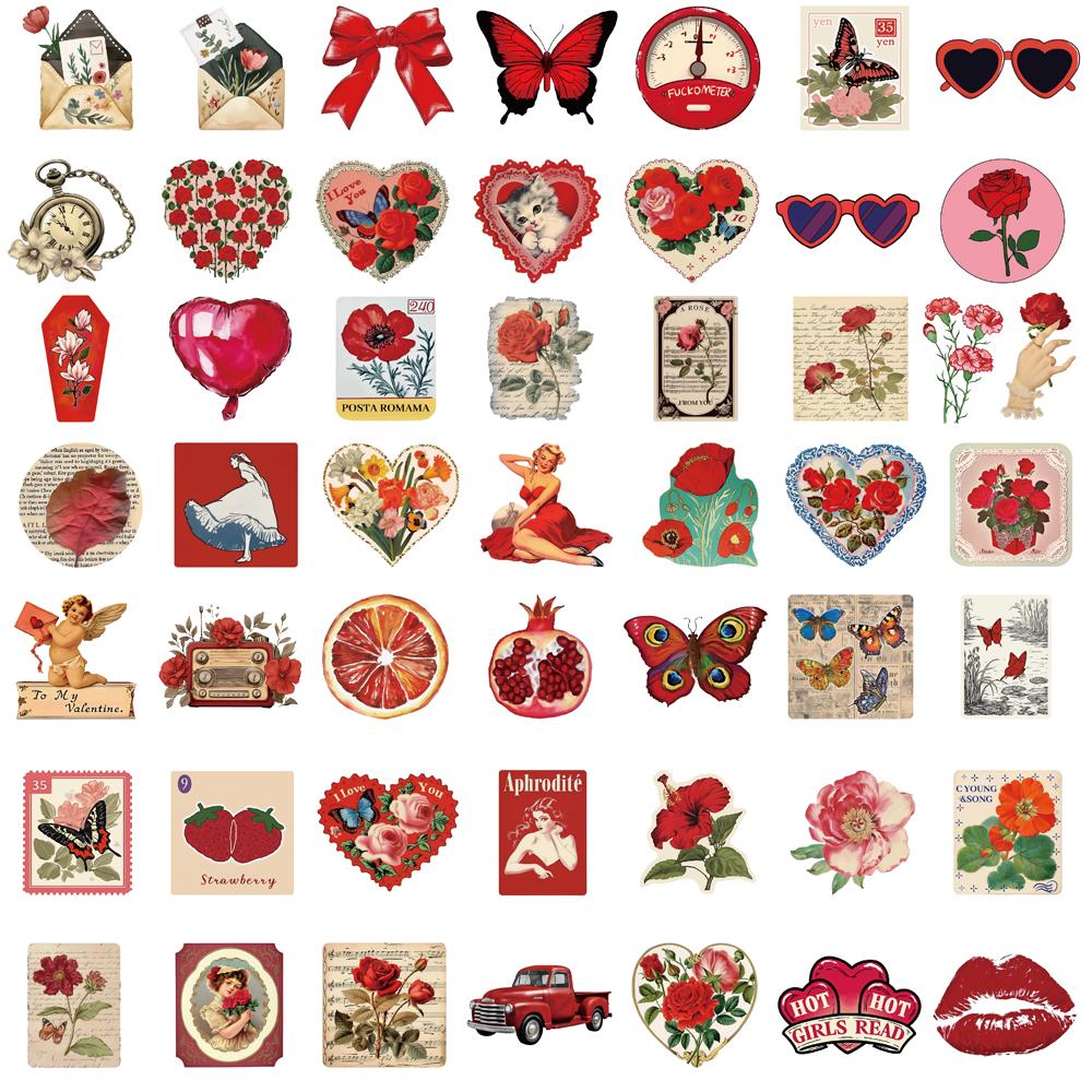 50PCS Pink Aesthetics Stickers Reading Skateboard Harajuku Decals Suitcase Office Bike Stationery Phone Notebook Bike Sticker