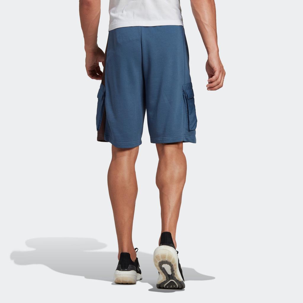 Adidas Patchwork Design Brand Logo Printed Sports Fitness Shorts Men Shorts Blue HZ9703