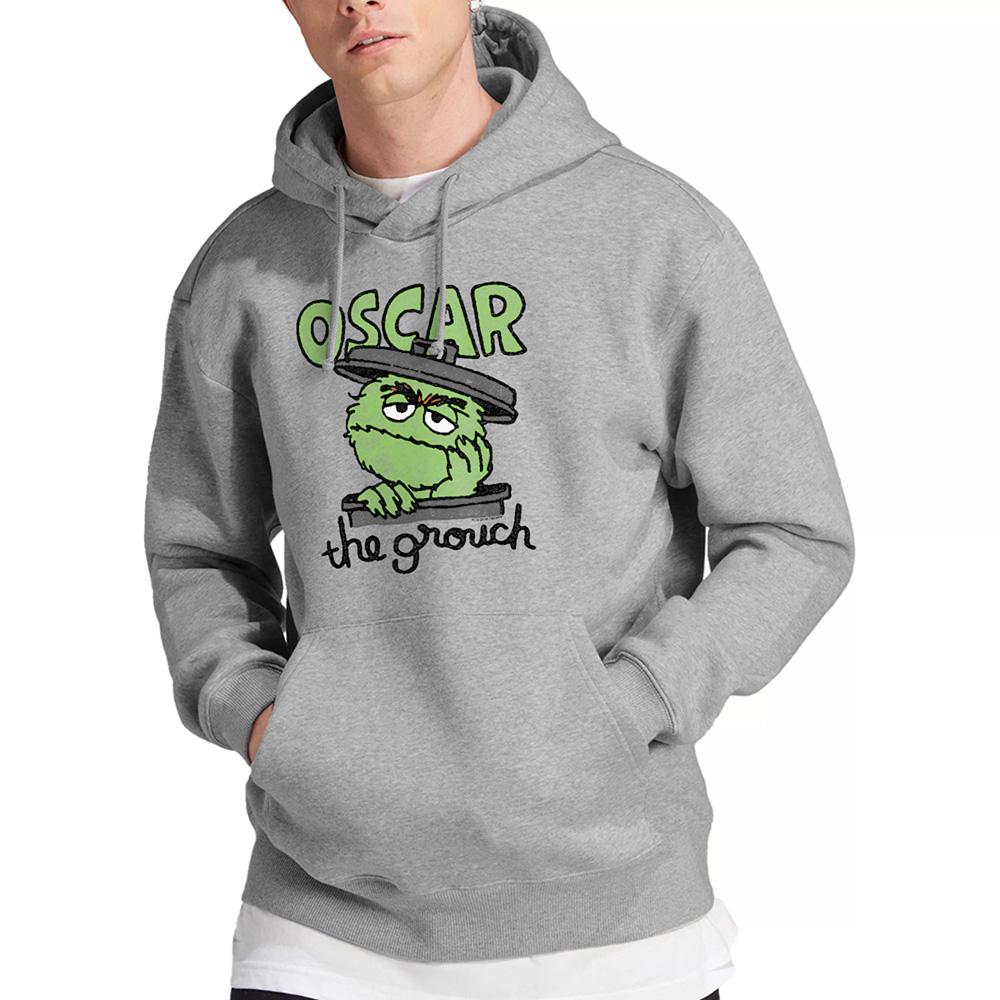 Sesame Street Unisex Adult Oscar The Grouch Can Heather Hoodie