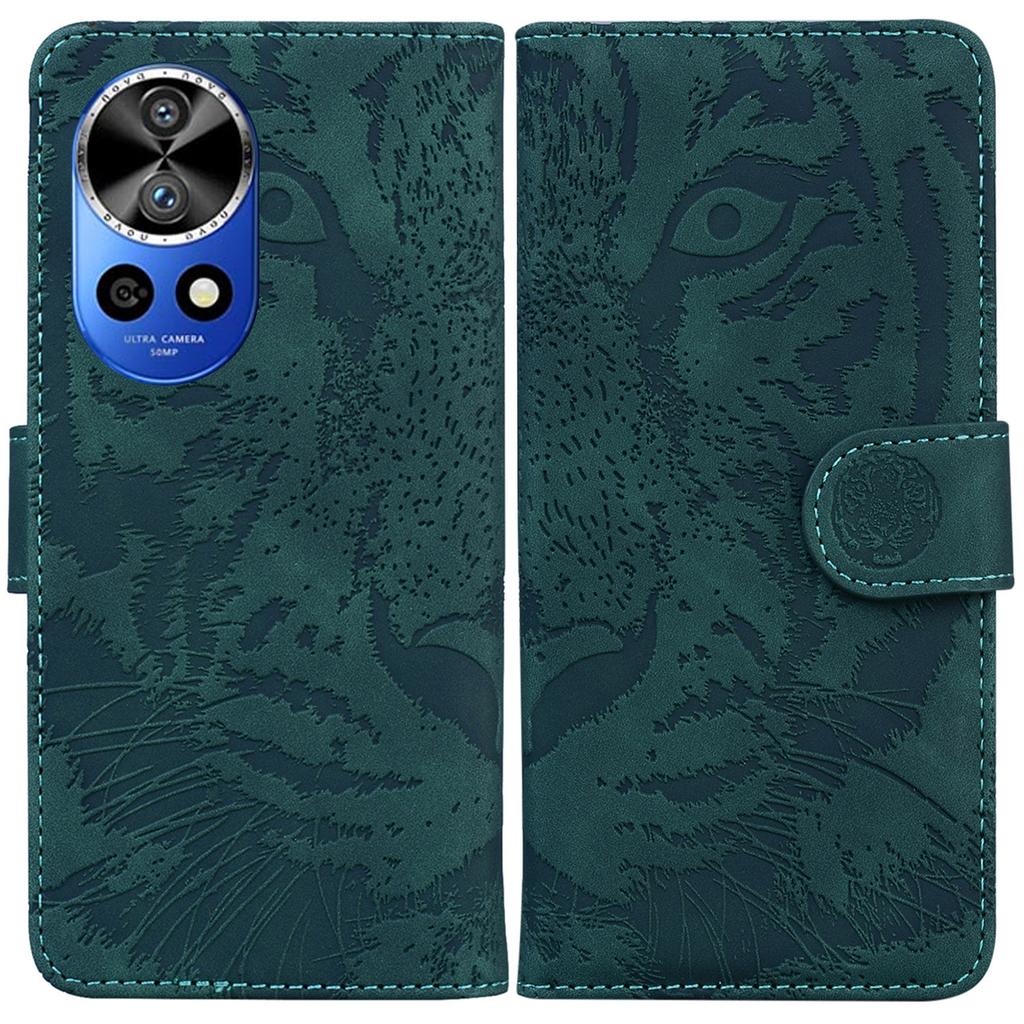 For Huawei Nova 12 Pro 5G/12 Ultra 5G Stand Case Tiger Imprint Leather Phone Cover