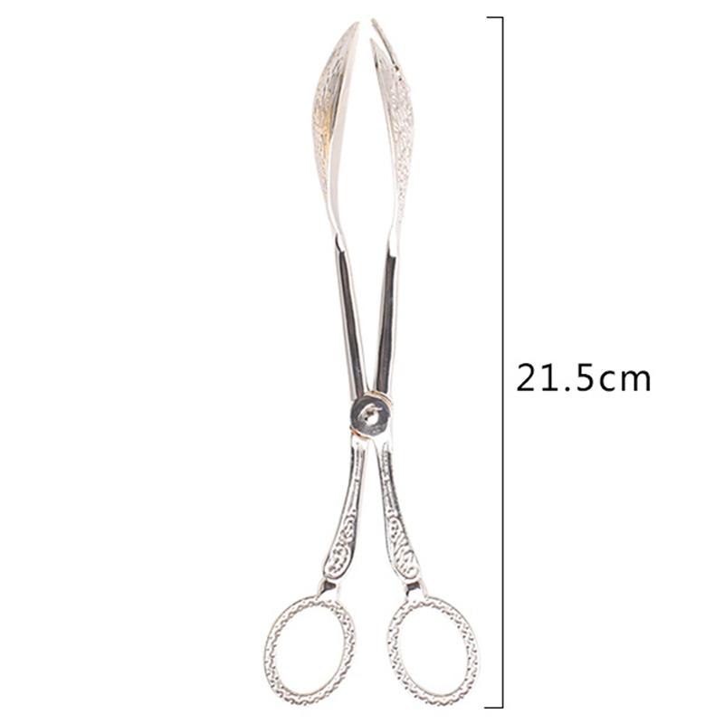 

1 шт. Щипцы для еды, позолоченные, зажим для закусок, тортов, салатов, хлеба, выпечки, зажим для выпечки 22.5*5.2cm серебряный