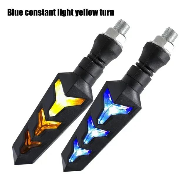 2pcs 12V Motorcycle Universal LED Flowing Turn Signal Lights Arrow Blinkers Warning Lights Accessories