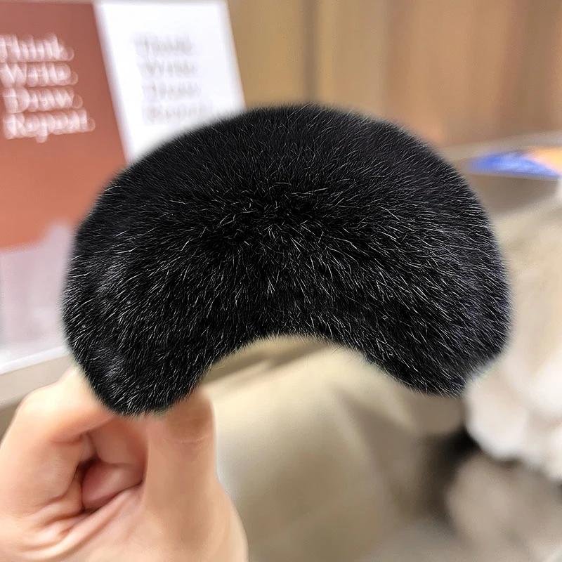 10.5cm Rex Rabbit Hair Hairpin Black Ponytail Hair Clips Girls Cute Plush Hair Clips Hairpin Fashion Women Hair Accessories