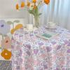 Chinese Style Printing Floral Table Cloth Light Luxury Round Table Tablecloth Cute Picnic Mat  Home