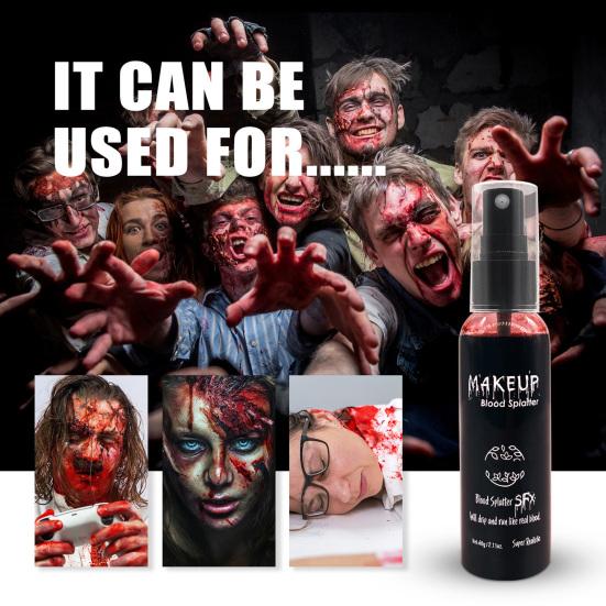 Halloween Spray Create Realistic Blood Effects Horror Fake Blood Spray for Halloween Cosplay Makeup