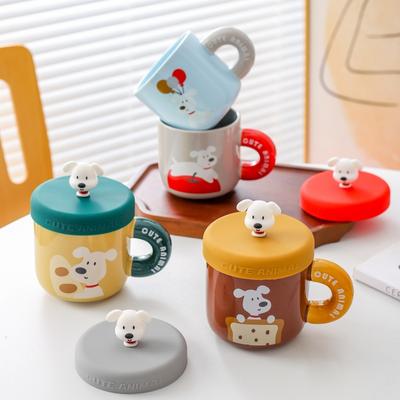 Tazza Creativa a Cartoni Animati Tazza in Ceramica Tazza per Acqua con Coperchio Carina Tazza da Caffè Tazza per Acqua per Bambini Regalo Regalo di Compleanno