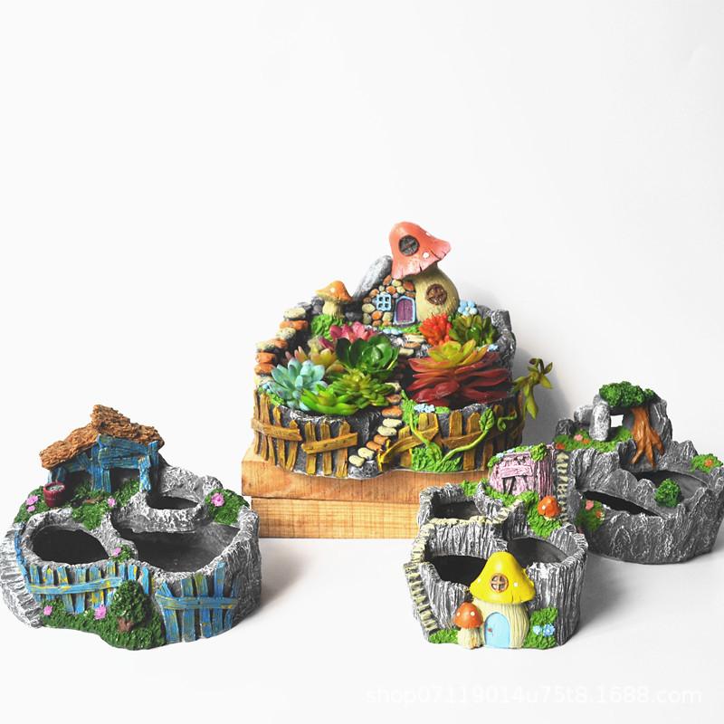 Suckulenta Växter Planter Blomkruka Harts Blomkruka Skrivbordskruka Hållare Hem Trädgårdsdekoration Växthållare