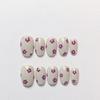 Handmade Cat Eye Short Square Oval Press On Nails With Bowknot Pearl Diamond Flower Star Decor Detachable Full Cover