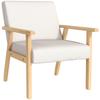 Upholstered Armchair with Armrests, Dining Chair In Linen Look, Solid Wood Frame, 64 X 70 X 72 Cm, Cream