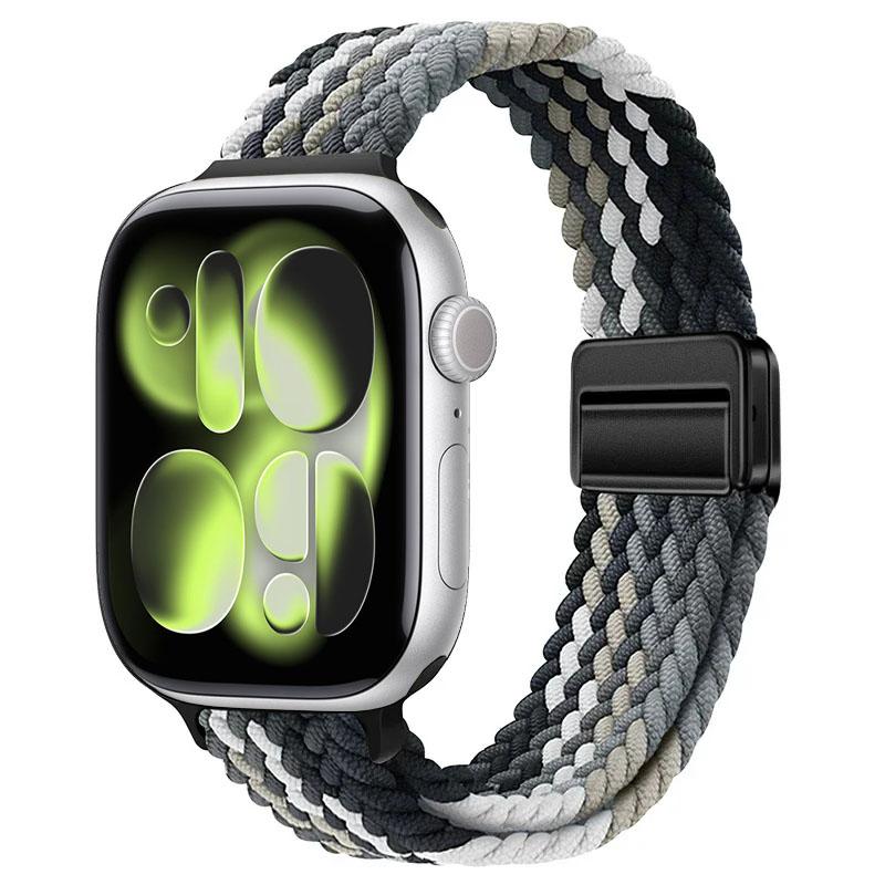 Cinturino intrecciato in nylon per Apple Watch Ultra 3 49mm 11 10 46mm 42mm Braccialetto con fibbia magnetica IWatch 9 8 7 41/45mm 6 5 4 SE 44/40mm