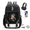 Anime-Inspired Canvas Backpack Students Travelers With USB Charging Port Breathable Padded Straps Unisex School Bag