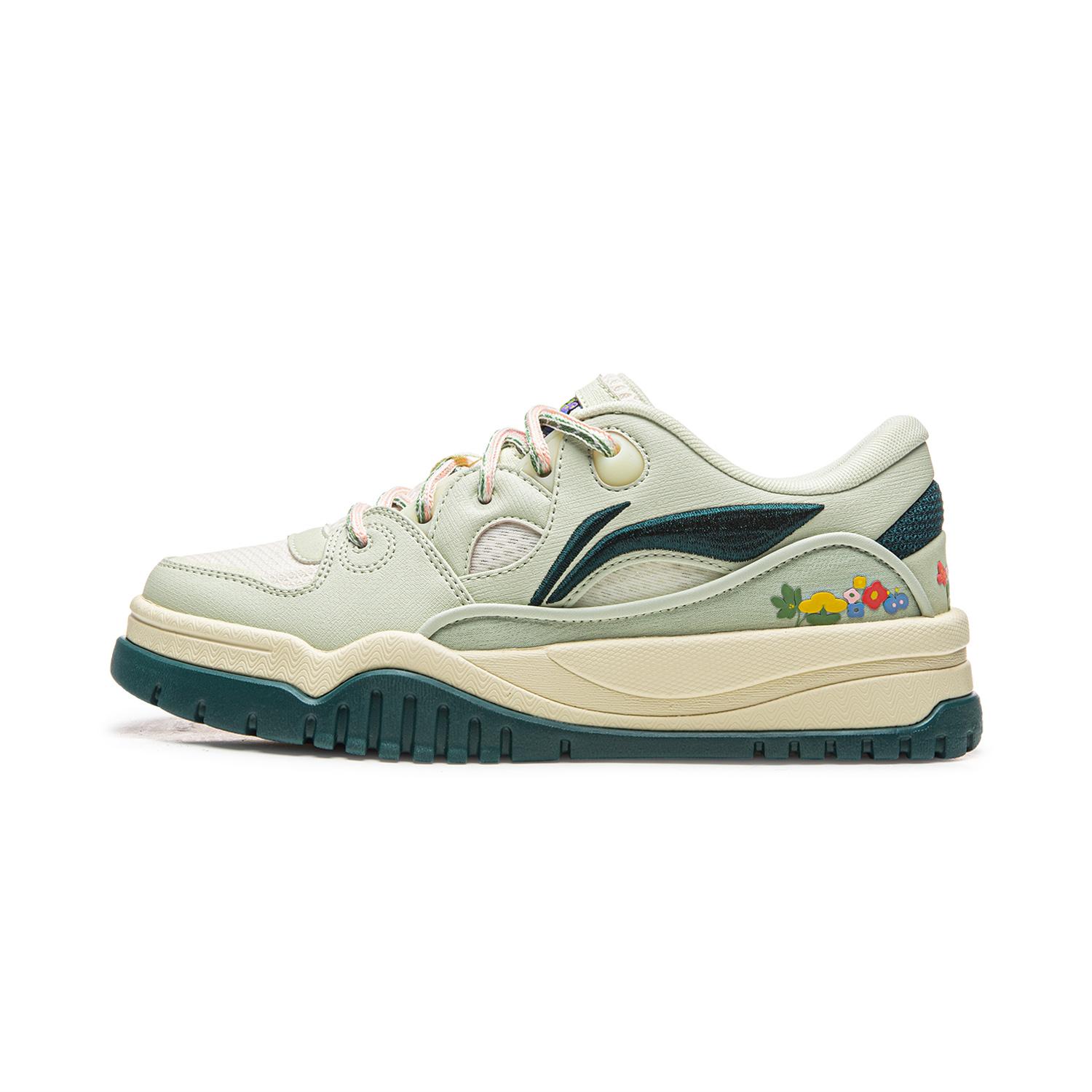 

Li Ning Классические Универсальные Модные Толстая Подошва Удобные Упругие Нескользящие Износостойкие Дышащие Низкие Скейт-Кроссовки Женские Кроссовки Зеленые AGCW166-1 36⅓