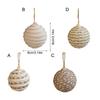 Christmas Tree Decoration Natural Fiber Twine Braided Foam Ball Holiday Hanging Ornament For Mantels Window Wall Display