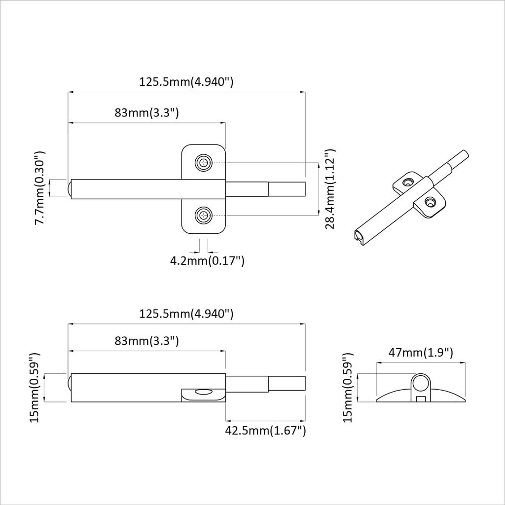 Soft Close Damper 12 pcs Grey 125 x 47 x 15 mm PP