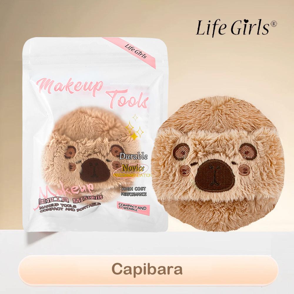 GECOMO Bear Long Velvet Powder Puff No Powder Blush Setting Flocking Powder Puff Plush Air Cushion