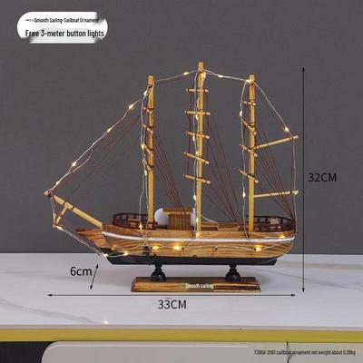 Kit de Maqueta de Velero de Madera DIY Ruijie con Luces LED