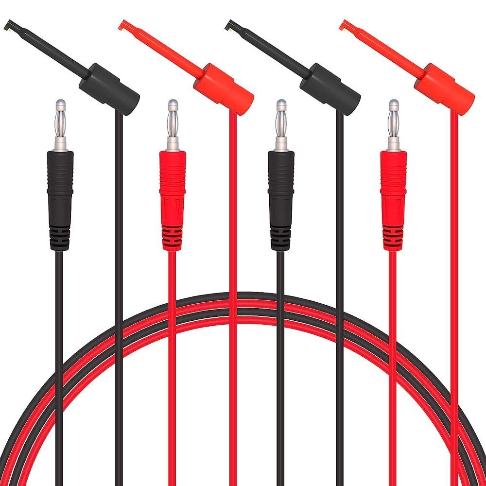 

100cm Copper&PVC 500V 5A Banana Plug To Test Hook Clip Cable 4mm 500V 5A Copper Soft Cable Wires