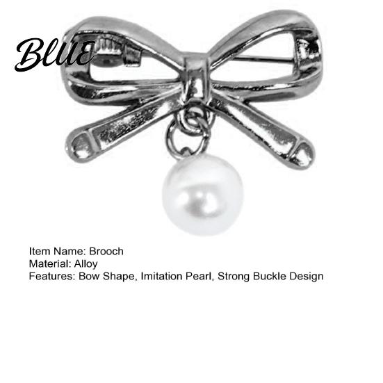 Anti-oxidation Brooch Pin Bow Shape Alloy Lapel Pin with Imitation