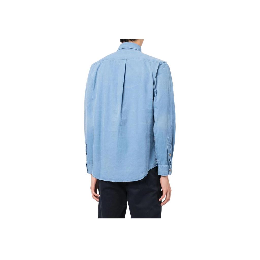 Polo Ralph Lauren Koszula z długim rękawem i kołnierzykiem polo w jednolitym kolorze Koszule męskie Niebieski 710864176-001