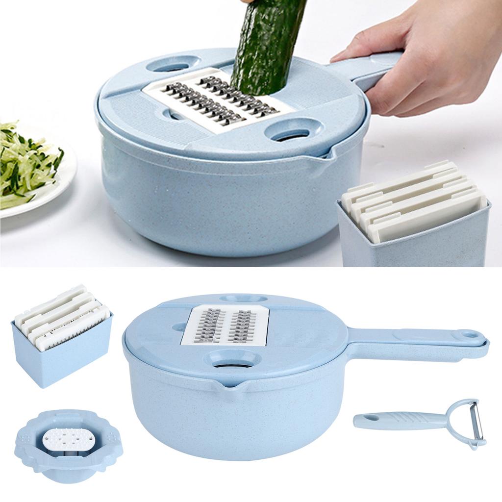 Food Shredder Chopper Multifunction Manual Vegetable Potato Grater Kitchen Utensils Blue