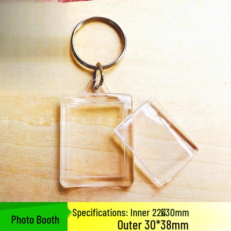Transparent Photo Keychain Frame - Blank Keyring for Portrait Stickers