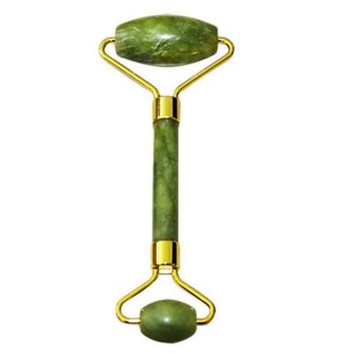 Rodillo de jade para masaje facial, rodillo de piel para el cuello, doble cabezal, piel flácida, jade natural Verde 3 -FJFK1345