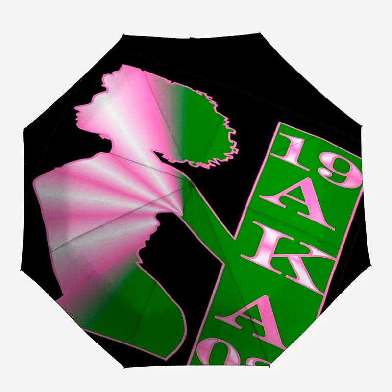 AKA Theme Automatic Umbrella, Lightweight & Portable, 8 Rib, Perfect for Outdoor Travel, Birthdays, Christmas, Gifts.