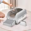 6 in Deep Cat Litter Box Odor-Free Litter Box with Filtering Foot Board
