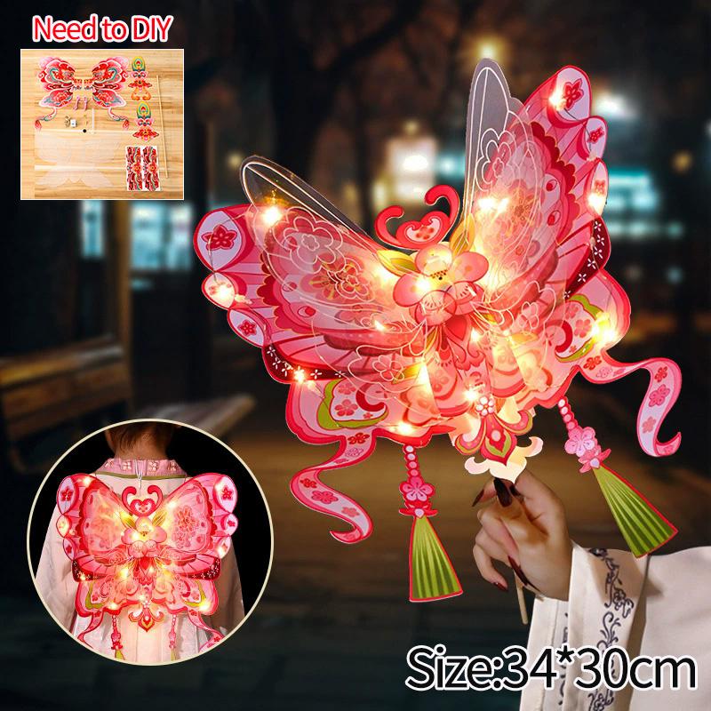 DIY Handheld Butterfly Lantern Handmade DIY Material Pack Mid-Autumn Festival Gifts Chinese Lantern Festival Butterflies Lantern