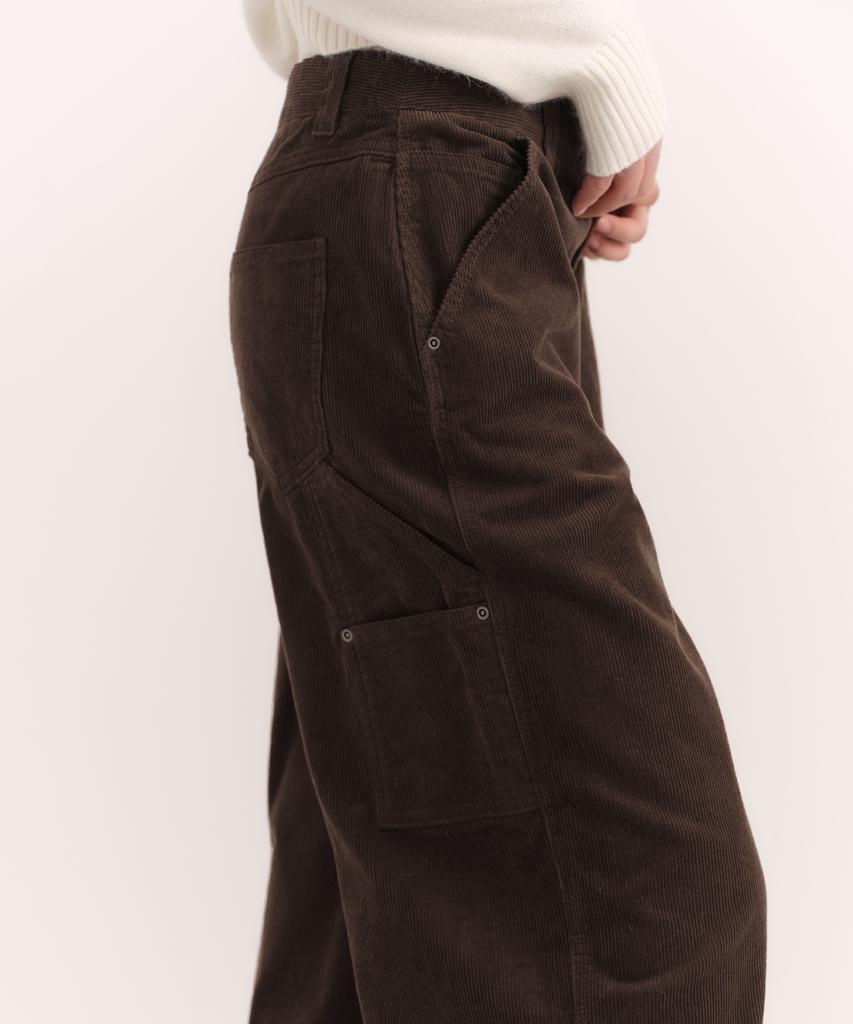 MUSINSA STANDARD WOMAN 11W Corduroy Wide Carpenter Pants [Brown]