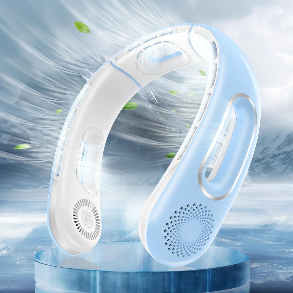 2026 Nuovo Aggiornamento Hotsales Ventilatore da Collo, Ventilatori da Collo Portatili Ricaricabili Senza Pale a Mani Libere, Ventilatore da Collo Raffreddante a 360°, 4 Velocità,