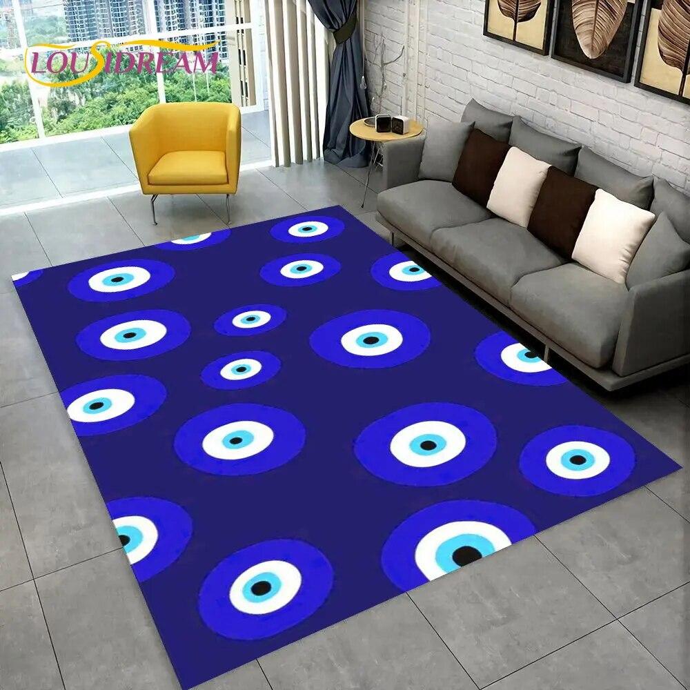 Nazar Evil Eye Tree of Life Area Rug,Carpet for Home Living Room Bedroom Sofa Doormat Kitchen Decor,kids Play Non-slip Floor Mat