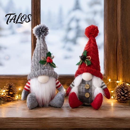Holiday Hanging Ornaments Faceless Plush Doll, Christmas Tree Ornaments, Knitted Rudolf Stuffed Decorative Baubles Toy, Nordic Window Tabletop Display