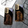 leopard background black For Samsung A 01 52S A04 A05S A10 A12 13 22 23 24 36 42 M02 Note 10 20Ultra 8 9 Golden glass phone case