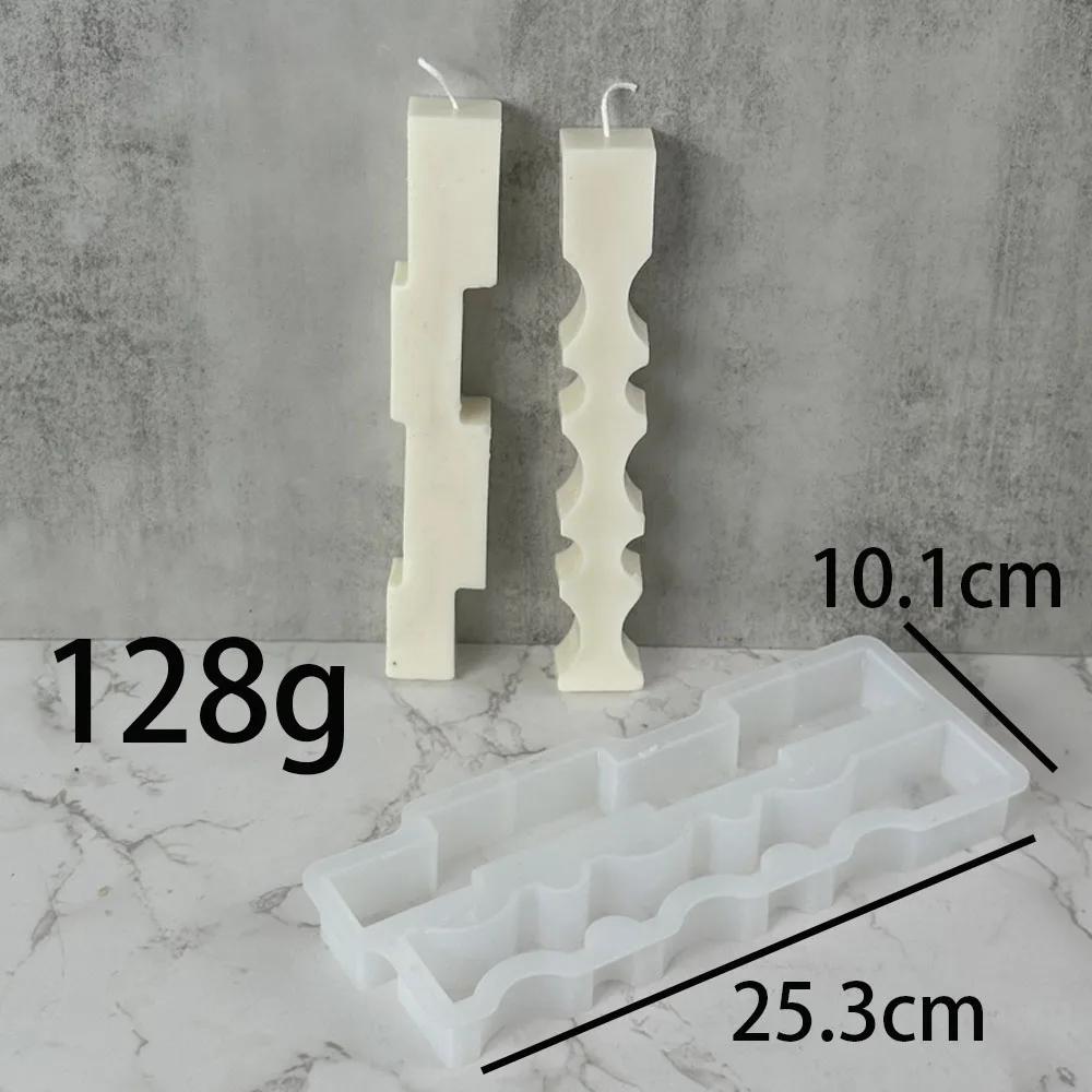 Long Strip Wavy Silicone Candle Mold Geometric Shaped Candles Making Supplies Kit DIY Plaster Resin Soap Mould Home Decor Crafts