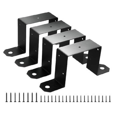 4 pièces 4x4 pouces Supports d'angle pour poteaux en bois Supports de poteaux pour la construction de terrasses et de clôtures Avec durabilité et fixation sécurisée