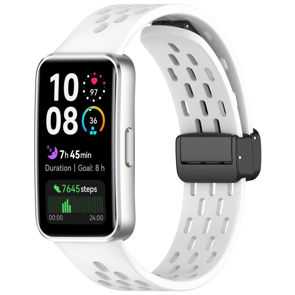Silikon Uhrenarmband Ersatz Magnetische Faltbare Schnalle Armband Atmungsaktives Uhrenarmband für Huawei Band 10 9 8