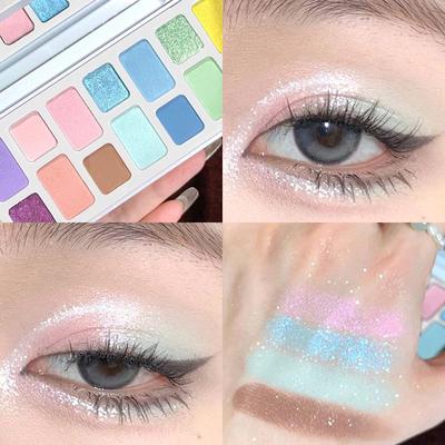 True Colors 16-Color Eyeshadow Palette: Matte, Shimmer, and Glitter for Cosplay, Stage, and Student Makeup.