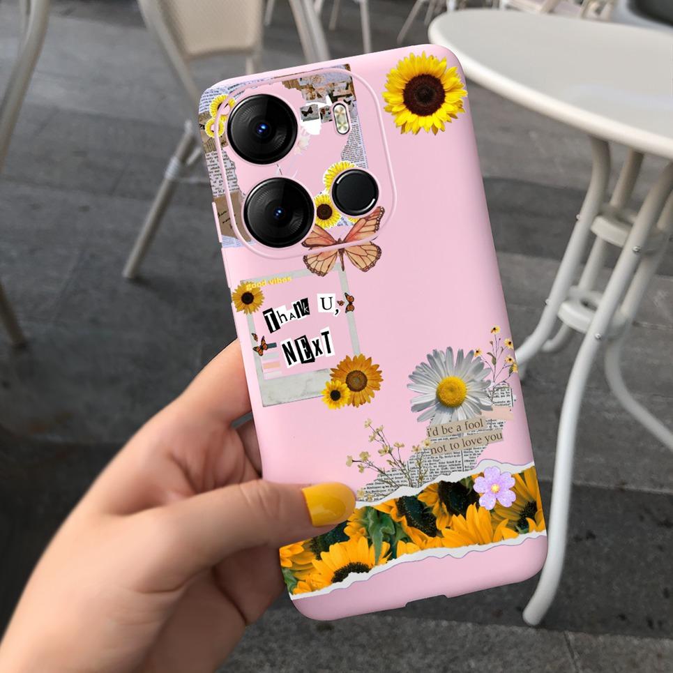 Phone Case for Infinix Smart 7 Plus Case X6517 Bumper Flower Girly Soft Silicone Cover for Infinix Smart 7 X6517 Funda Smart 7+