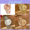 Elegant Geneva Women's Quartz Watch With Sparkling Diamonds And Chic Three Eye Design