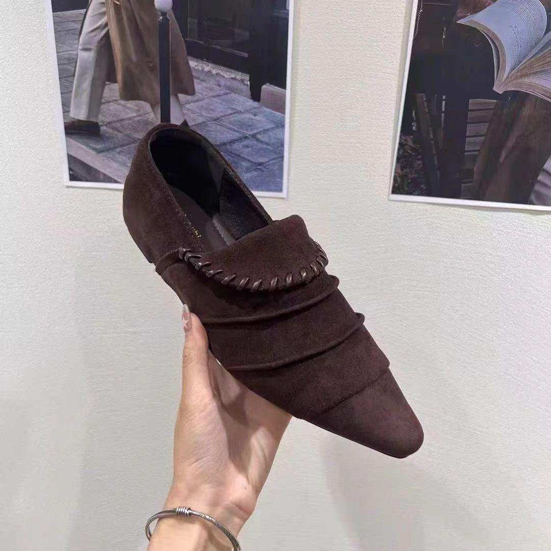 

2025 Autumn/Winter Women s Pointed Toe Kitten Heel Flats – Comfortable, Casual, All-Season 40