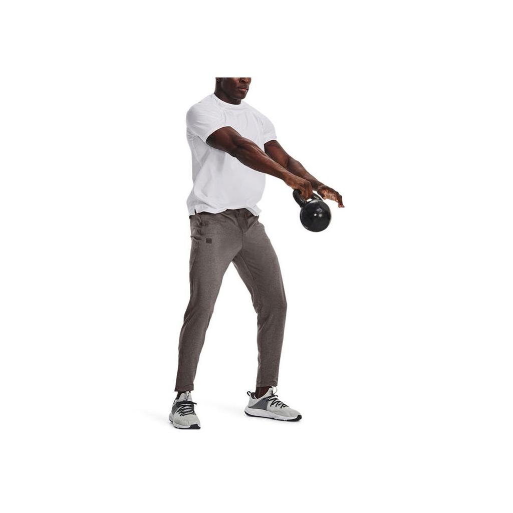 Under Armour Solid Color Drawstring Slim Fit Sports Pants Men Bottoms Brown 1373730-176