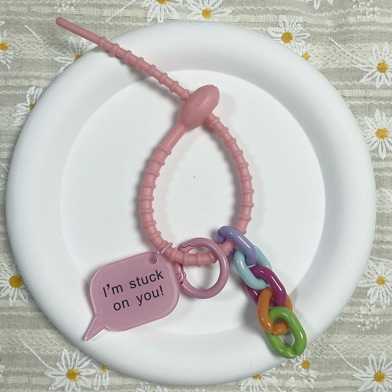 

Милые многоразовые силиконовые галстуки для сумок конфетного цвета, брелок для ключей, изысканный ремешок, брелок для ключей, автомобильные брелки розовый