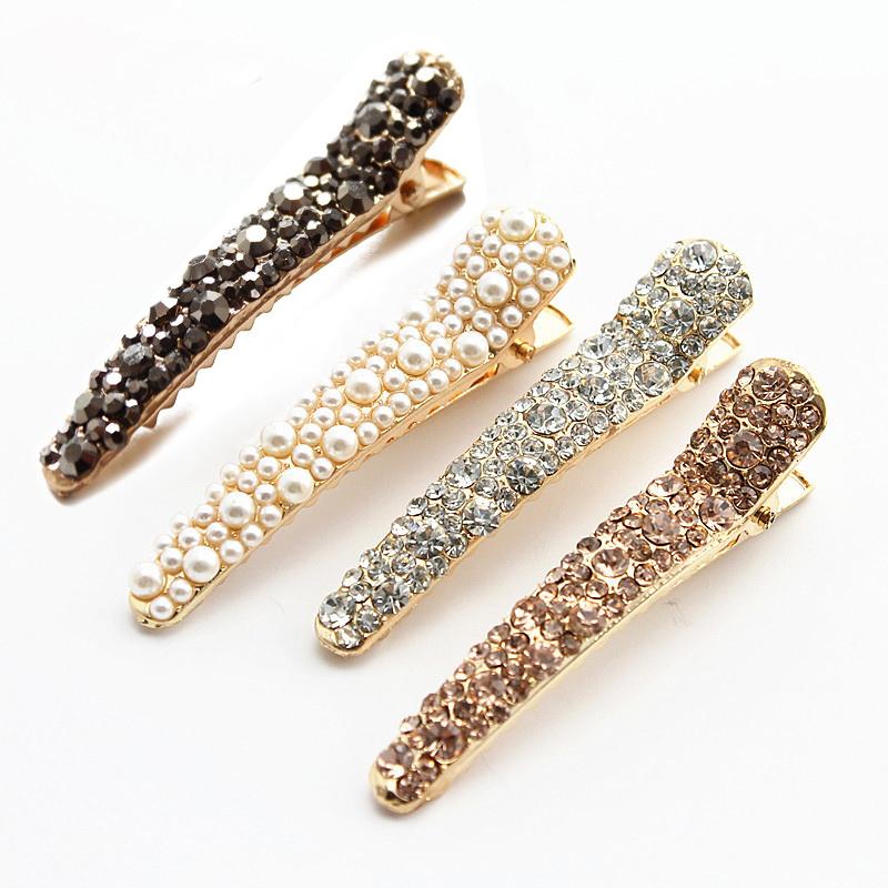 Women's Hairpin Shiny Toothed Alloy Diamond Beads Hairpins Bangs Hair Clip