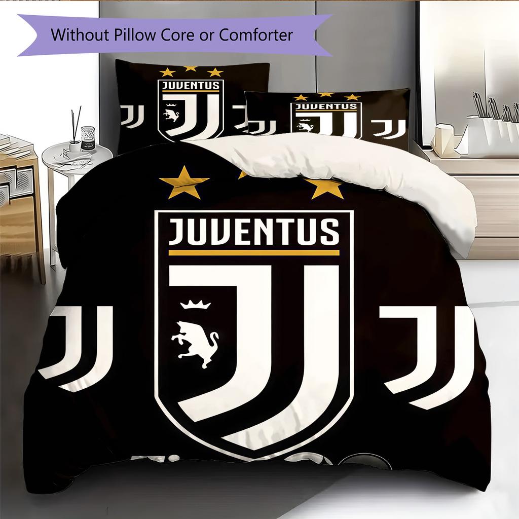 Set Copripiumino Trapuntato Juve Federa Federe Decorazione Casa Regalo di Compleanno (1 * copripiumino + 2 * federa, senza nucleo)